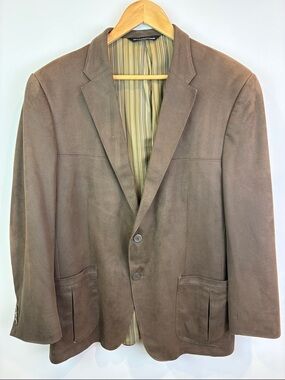 Coppley Men's Brown faux Suede sport coat Single-Breasted Jacket size 42R